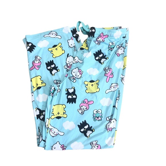 Hello Kitty by Sanrio PJ Bottoms Womens Size M Blue Lounge Pants Novelty Y2K - Picture 2 of 10